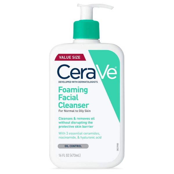 CeraVe Foaming Facial Cleanser | Daily Face Wash for Oily Skin with Hyaluronic Acid, Ceramides