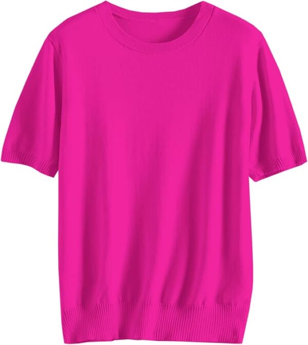 DAIMIDY Women's Pullover Sweaters Soft Tops，Short Sleeves and Long Sleeves