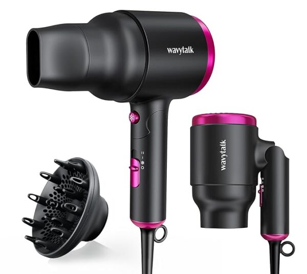 Wavytalk Hair Dryer with Diffuser, Foldable Hair Blow Dryer