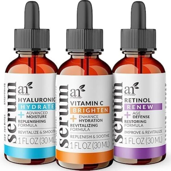ArtNaturals Anti-Aging-Set with Vitamin-C Retinol and Hyaluronic-Acid - (3 x 1 Fl Oz / 30ml)