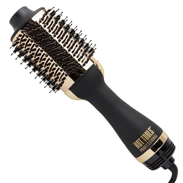 HOT TOOLS 24K Gold One-Step Hair Dryer and Volumizer | Style and Dry Quickly with Less Frizz