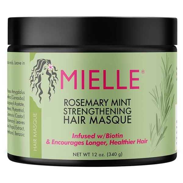 Mielle Organics Rosemary Mint Strengthening Hair Masque, Essential Oil