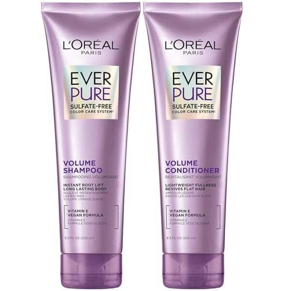 L'Oreal Paris Volume Sulfate Free Shampoo and Conditioner for Color-Treated Hair