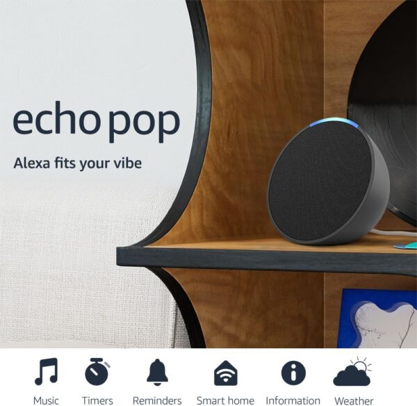 Amazon Echo Pop (newest model), Full sound compact smart speaker with Alexa