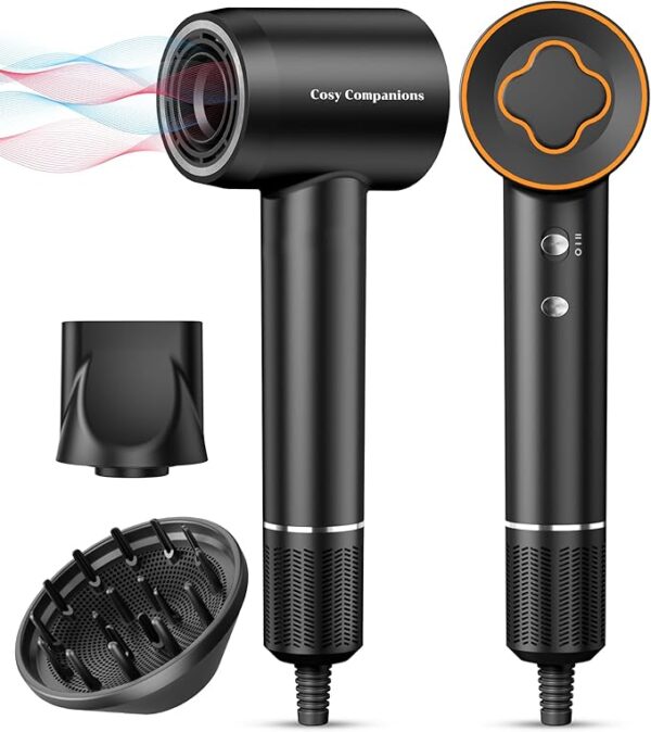 Hair Dryer, 150000 RPM High-Speed Brushless Motor Negative Ionic Blow Dryer for Fast Drying