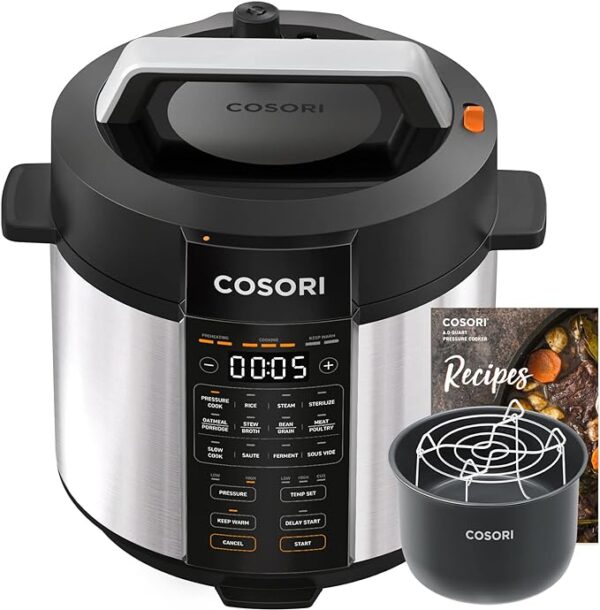 COSORI Electric Pressure Cooker 6 qt, 9-in-1 Instant Multi Cooker with Safer Venting Design, Rice Cooker