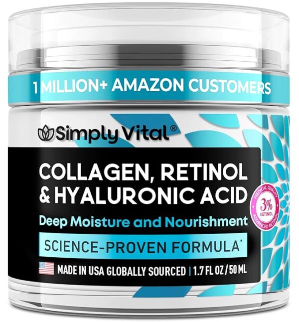 SimplyVital Anti-Aging Face Moisturizer Cream - 1.7 fl.oz. | Collagen, Retinol