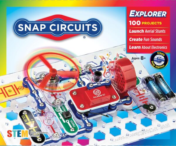 Snap Circuits Jr. SC-100 Electronics Exploration Kit, Over 100 Projects, Full Color Project Manual