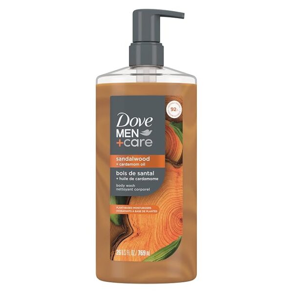 DOVE MEN + CARE Body Wash Sandalwood + Cardamom Oil to Rebuild Skin in the Shower