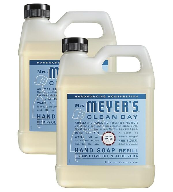 MRS. MEYER'S CLEAN DAY Liquid Hand Soap Refill Scent, Rainwater (Pack of 2)