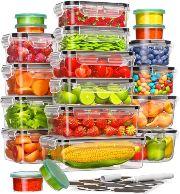 40 Piece Food Storage Containers with Lids(20 Containers & 20 Lids)