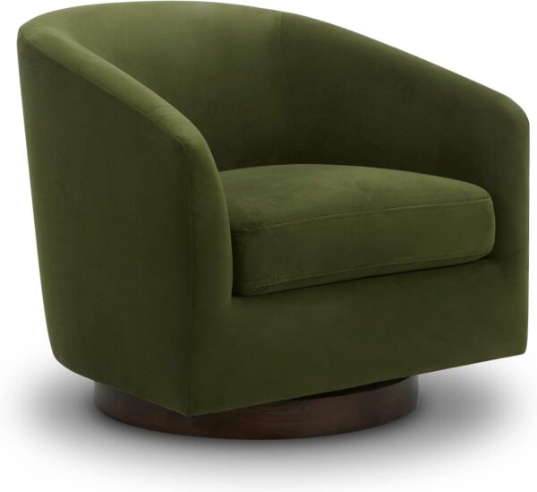 CHITA Swivel Accent Chair, FSC Certified Upholstered Velvet Barrel Chair for Living Room