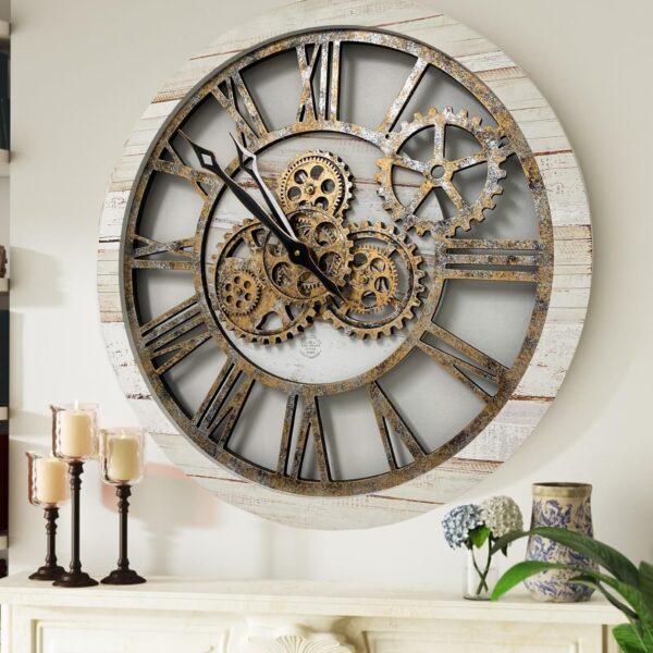 The Gears Clock The Original Real Moving Gear Wall Clock Vintage Industrial Oversized Rustic Farmhouse