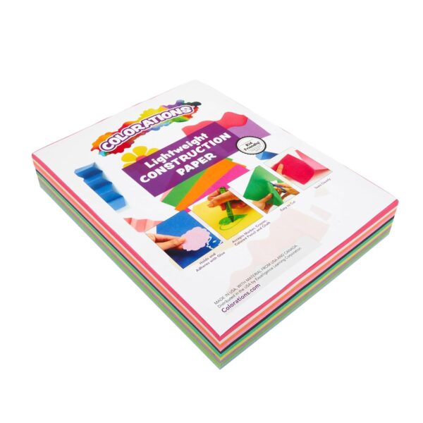 Colorations Lightweight Construction Paper, Value Pack, 10 Colors, 300 Sheets with Bonus Stencil
