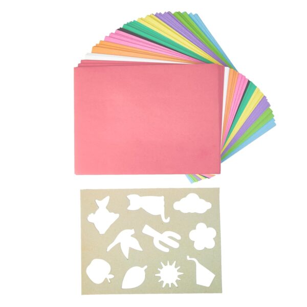 Colorations Lightweight Construction Paper, Value Pack, 10 Colors, 300 Sheets with Bonus Stencil - Image 2