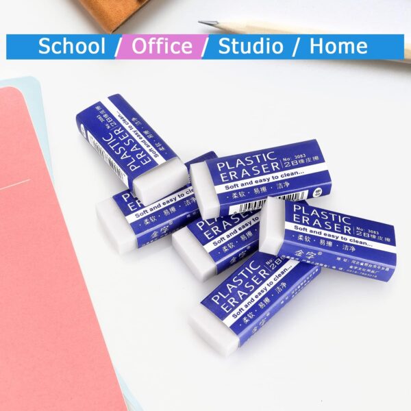 Tamaki 6 Pack Erasers, Large White Erasers for School Office - Image 3