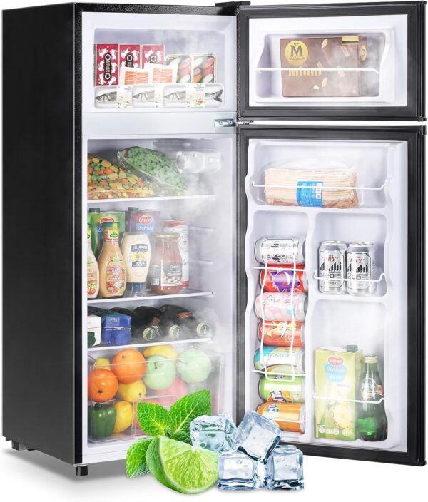 4.5 CU.FT Capacity Compact Refrigerator with Freezer Double Door Mini Fridge