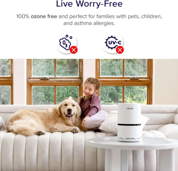 LEVOIT Air Purifiers for Home, AHAM VERIFIDE, High-Efficiency Filter for Smoke, Dust, Pollen, and Odors in Bedroom - Image 3