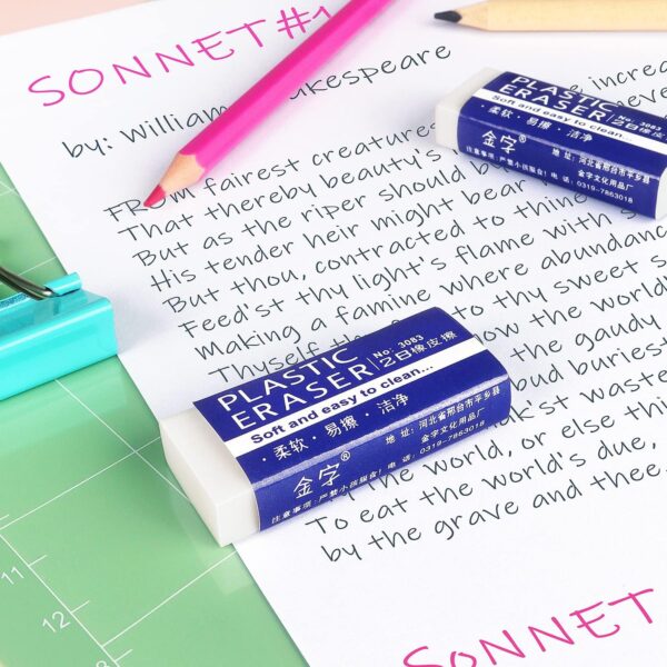 Tamaki 6 Pack Erasers, Large White Erasers for School Office - Image 2